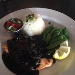 Halibut in-black butter caper sauce