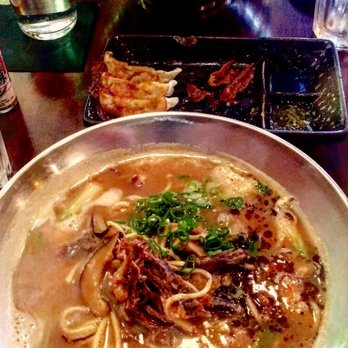 Miso Ramen - Oxtail Ramen in the front.
Pork Gyoza in the middle.
Wild Pepper Spicy Ramen in the back. - Ramen Near Me - Jersey City, New Jersey Miso Ramen - Oxtail Ramen in the front.
Pork Gyoza in the middle.
Wild Pepper Spicy Ramen in the back. - Ramen Near Me - Jersey City, New Jersey