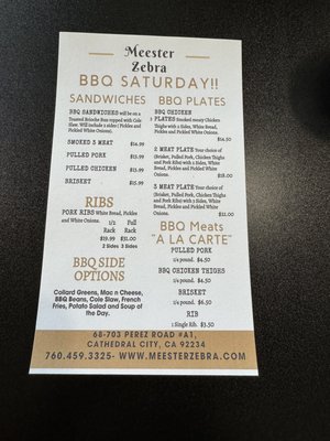 Menu photo 2 Meester Zebra Cathedral City, CA