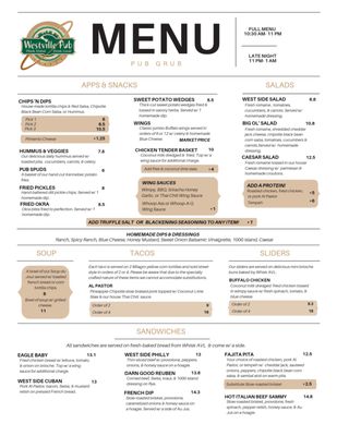 Menu photo 4 Westville Pub Asheville, NC Menu photo 4 Westville Pub Asheville, NC