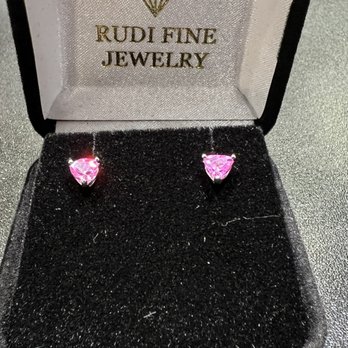 Rudi Fine Jewelry - Custom pink topaz studs - Jewelry Near Me - Acworth, Georgia