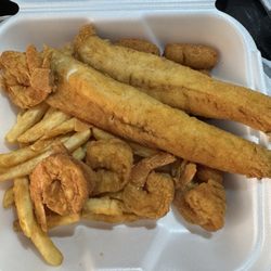 Captain’s Fish House - My whiting w/jumbo shrimp(instead of popcorn shrimp like the special)