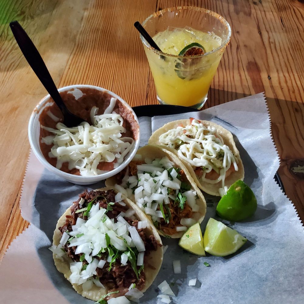 Tacos Chiwas - One pastor, one asada, and one shrimp taco - Tacos Near Me - Mesa, Arizona