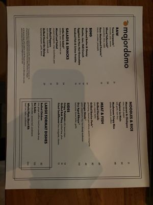 Menu photo 1 Majordomo Los Angeles, CA