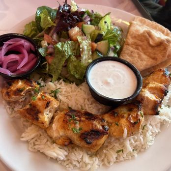 Mean Grille - Chicken Kebab Plate - Turkish Near Me - Houston, Texas Mean Grille - Chicken Kebab Plate - Turkish Near Me - Houston, Texas