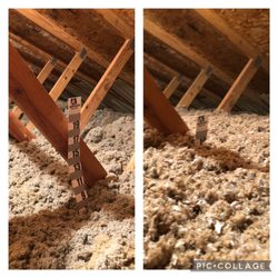 Home Performance Solutions - Average cellulose depth (R30) verse US Department of Energy recommendation for our climate zone (R60).