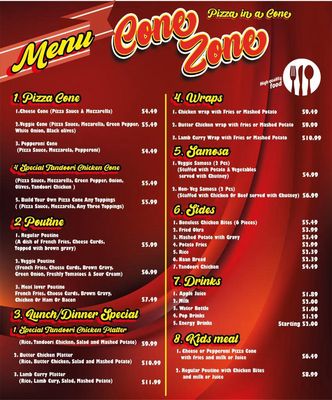 Menu photo 3 Cone Zone Foley, AL