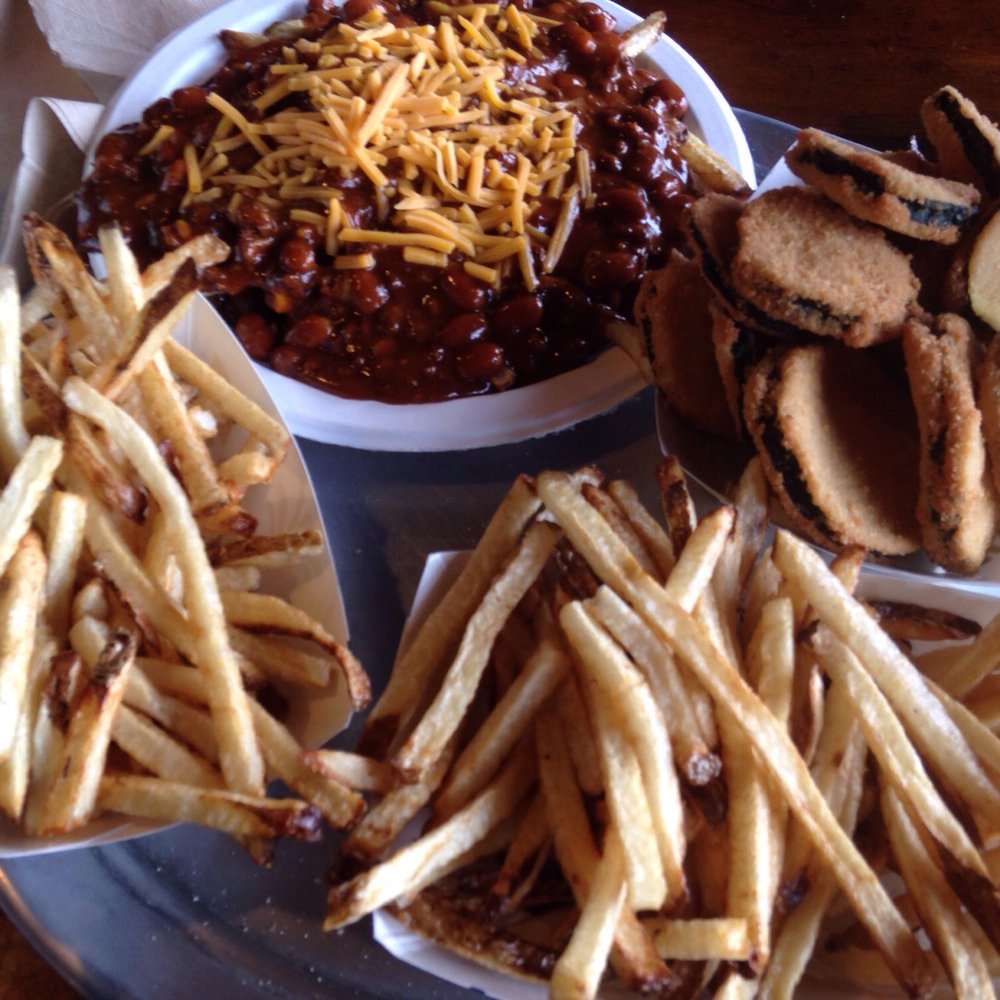 Bun Huggers - 2 orders of fries, 1 zucchini & 1 chili cheese fries - Burgers Near Me - Flagstaff, Arizona Bun Huggers - 2 orders of fries, 1 zucchini & 1 chili cheese fries - Burgers Near Me - Flagstaff, Arizona