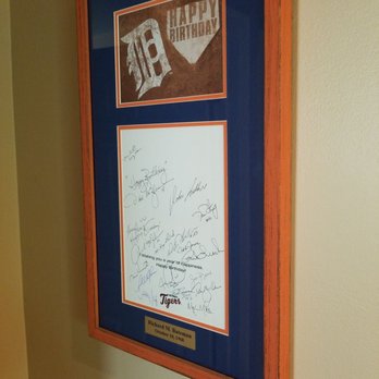 Art Accents - Personally signed bday card by the Tigers to my husband. Great service and end product from Art Accents - Framing Near Me - Royal Oak, Michigan