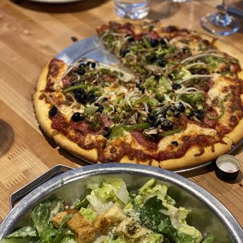 CB's Bistro - Caesar Salad and I think that's the CBs Combo Pizza. - Pizza Near Me - Carnelian Bay, California CB's Bistro - Caesar Salad and I think that's the CBs Combo Pizza. - Pizza Near Me - Carnelian Bay, California