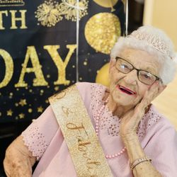 Villas at San Bernardino - Please help us send a very happy birthday to Emma! She is 100 years young! Raise your glasses and slice into that delicious cake as we toast