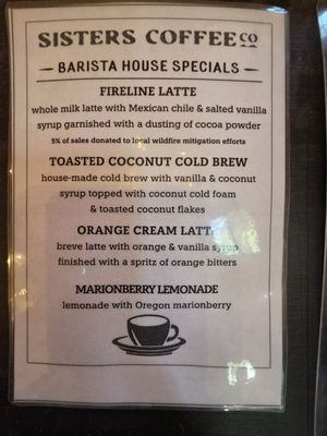 Menu photo 2 Sisters Coffee Company Sisters, OR Menu photo 2 Sisters Coffee Company Sisters, OR