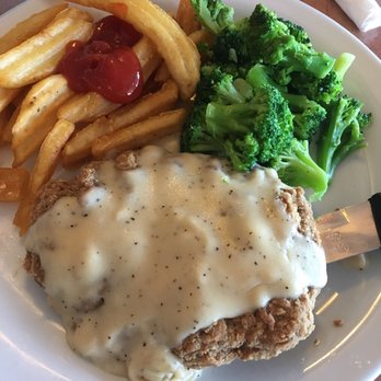 Denny's - Country fried steak, fries and broccoli - Breakfast & Brunch Near Me - Anaheim, California