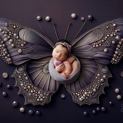 Genny Lynn Photography - Newborn baby on butterfly