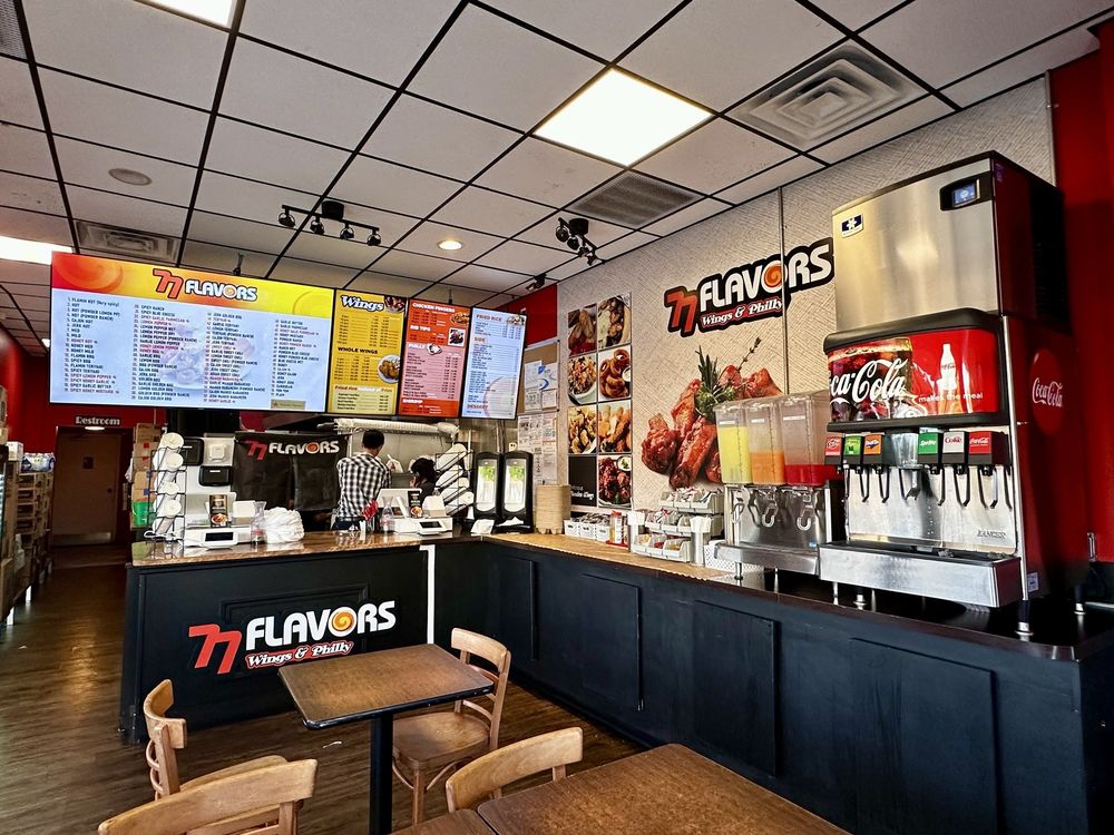 Food from 77 Flavors Wings & Philly