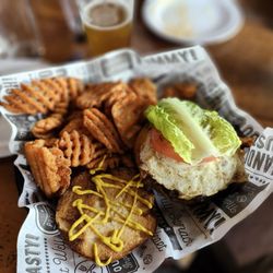 Vanbarry's Public House - Breakfast Burger with sweet potato waffle fries