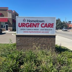Hometown Urgent Care - Sign outside the building of Hometown Urgent Care & Occupational Health in Pique, Ohio.