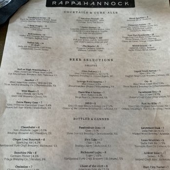 Rappahannock - Drink menu - Bars Near Me - Richmond, Virginia Rappahannock - Drink menu - Bars Near Me - Richmond, Virginia