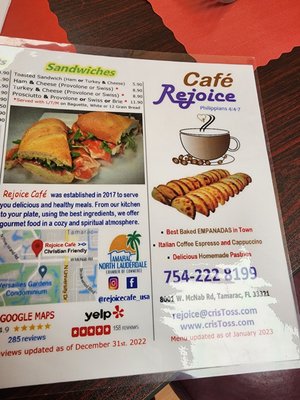Menu photo 8 Rejoice Café Tamarac, FL