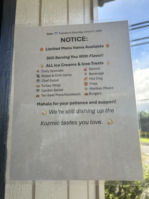 Menu photo 1 Kozmic Cones Hilo, HI Menu photo 1 Kozmic Cones Hilo, HI