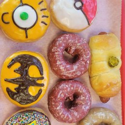 Donuts and a jalapeno sausage roll Donuts and a jalapeno sausage roll