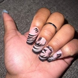 Ombré acrylics with 90s design Ombré acrylics with 90s design