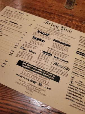 Menu photo 8 The Irish Pub Atlantic City, NJ Menu photo 8 The Irish Pub Atlantic City, NJ