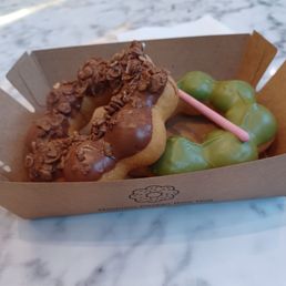 Nutella and a Matcha mochinut.