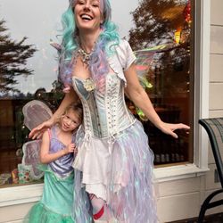Fire Pixie Entertainment - Birthday girl and Eri the Fairy smiling