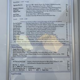 Current menu as of 7-16-2020 Current menu as of 7-16-2020