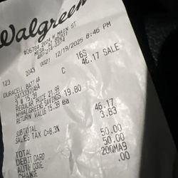Walgreens - Receipt clearly