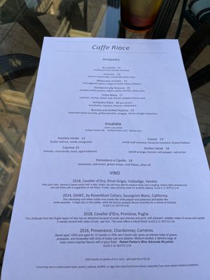 Menu photo 1 Caffe Riace Palo Alto, CA Menu photo 1 Caffe Riace Palo Alto, CA