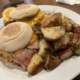 2 breakfast sandwiches & potatoes 2 breakfast sandwiches & potatoes