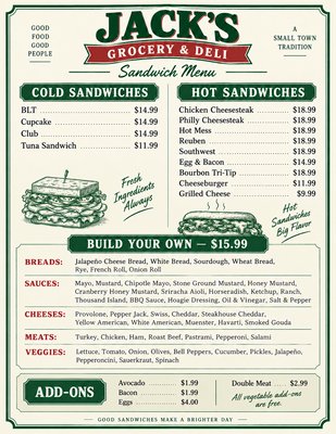 Menu photo 2 Jack's Grocery & Deli Julian, CA Menu photo 2 Jack's Grocery & Deli Julian, CA