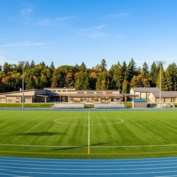 Killarney Community Centre - This is from different angles of the shinny green grass field and the blue colour of the Running track!