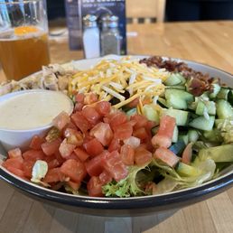 Cobb salad was the biggest salad I've ever been served! (And I eat a lot of salad). Ranch dressing was 10/10. Cobb salad was the biggest salad I've ever been served! (And I eat a lot of salad). Ranch dressing was 10/10.