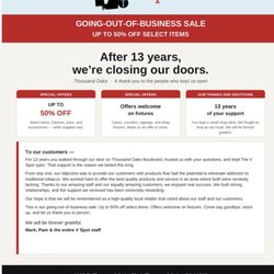 The V Spot Vapor - Sad but true. We will officially close our doors at the end of October. We wanted to thank of our supporters with a store wide sale.