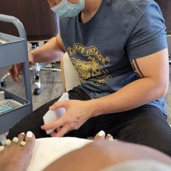 Milano Nails Spa - Do not let this man any where near your feet. He doesn't know what he is doing and he doesn't care if your not satisfied.