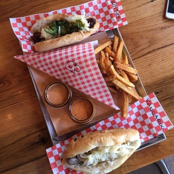 Wvrst - Kangaroo and venison hot dogs with large serving of duck fat fries - German Near Me - Toronto, Ontario