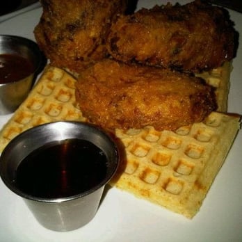 Union Public House - Union Chicken and Waffles with bacon-infused maple syrup. - American Near Me - Tucson, Arizona Union Public House - Union Chicken and Waffles with bacon-infused maple syrup. - American Near Me - Tucson, Arizona