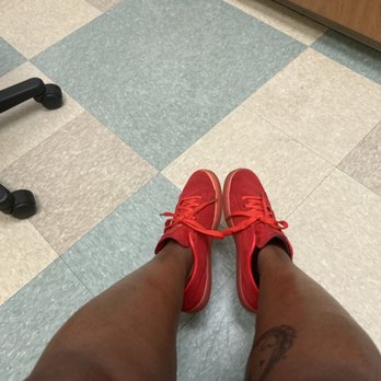 all red huaraches outfit