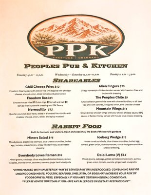 Menu photo 2 People's Pub & Kitchen Crestone, CO Menu photo 2 People's Pub & Kitchen Crestone, CO