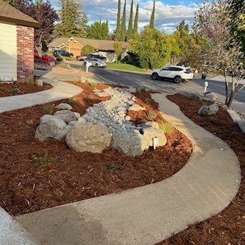 4 Season Landscape - The view from behind the creek bed - Artificial Turf Near Me 4 Season Landscape - The view from behind the creek bed - Artificial Turf Near Me