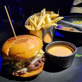 Cobra - Thursday Night Burger Special. $20 for their Cobra Waygu Burger, Furikake Fries, Cobra Aioli, and Sapporo Pure beer (not pictured). - Korean Near Me - Pittsburgh, Pennsylvania