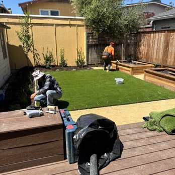 Digging Dudes - California gold fines walk path. Artificial grass. Planter boxes. Deck - Demolition Services Near Me - Hayward, California Digging Dudes - California gold fines walk path. Artificial grass. Planter boxes. Deck - Demolition Services Near Me - Hayward, California