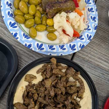 Georgie's Mediterranean Cuisine - Hummus with meat & a chef's side order - Mediterranean Near Me - Oceanside, California Georgie's Mediterranean Cuisine - Hummus with meat & a chef's side order - Mediterranean Near Me - Oceanside, California