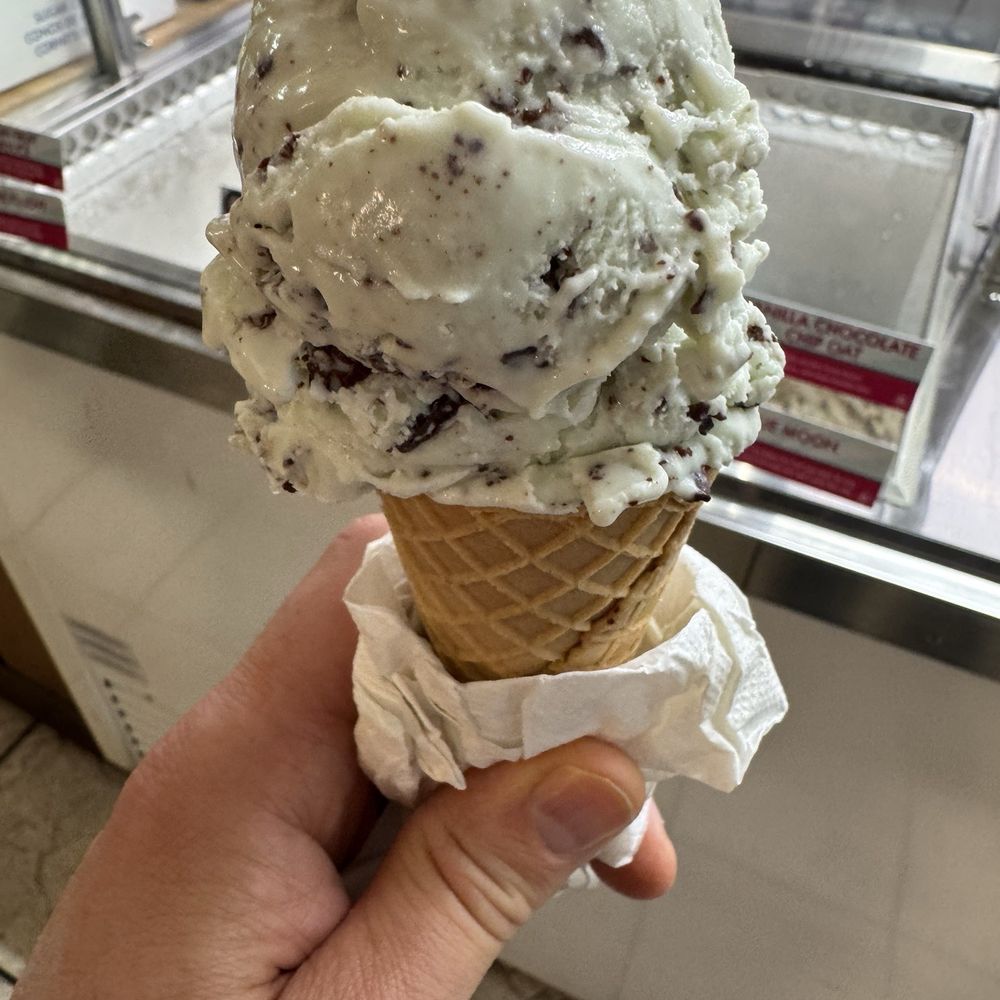 Ivanhoe's Drive In - Single Scoop Mint Chocolate Chip - Ice Cream & Frozen Yogurt Near Me - Upland, Indiana