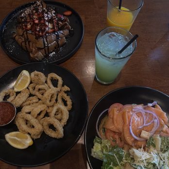 Toast Downey - Calamari Salmon Avocado Toast with Caesar Salad French Toast - Breakfast & Brunch Near Me - Downey, California Toast Downey - Calamari Salmon Avocado Toast with Caesar Salad French Toast - Breakfast & Brunch Near Me - Downey, California