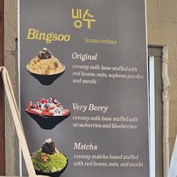 Bingsoo Menu Bingsoo Menu