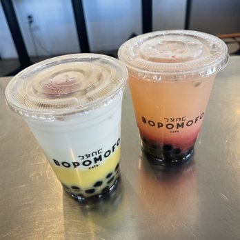 Bopomofo Cafe - Strawberry corn with oat milk & strawberry Basil ginger lemonade - Bubble Tea Near Me - San Gabriel, California